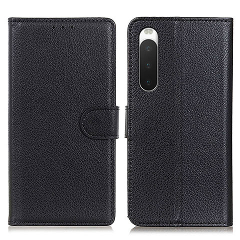 Funda de Cuero Cartera con Soporte Carcasa A03D para Sony Xperia 10 IV Negro