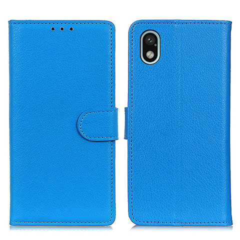 Funda de Cuero Cartera con Soporte Carcasa A03D para Sony Xperia Ace III Azul Cielo