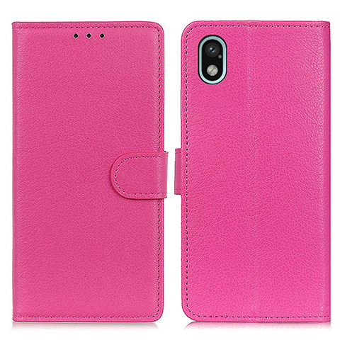 Funda de Cuero Cartera con Soporte Carcasa A03D para Sony Xperia Ace III Rosa Roja