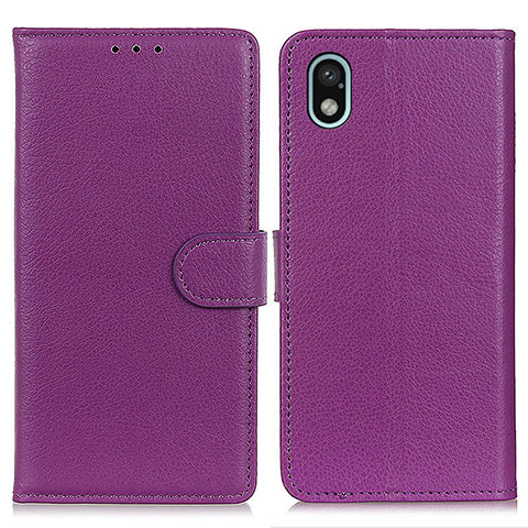 Funda de Cuero Cartera con Soporte Carcasa A03D para Sony Xperia Ace III SOG08 Morado