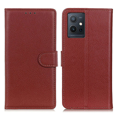 Funda de Cuero Cartera con Soporte Carcasa A03D para Vivo iQOO Z6 5G Marron