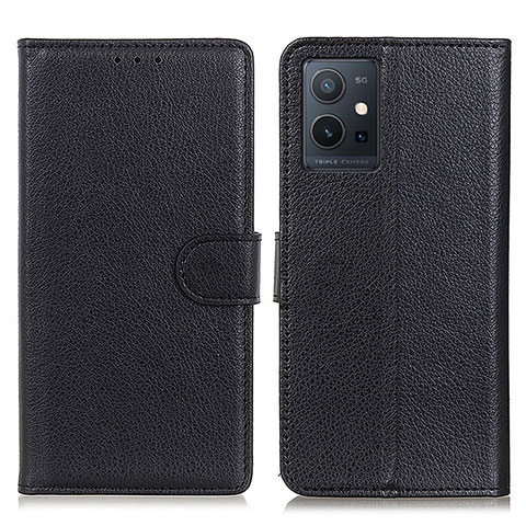 Funda de Cuero Cartera con Soporte Carcasa A03D para Vivo Y33e 5G Negro