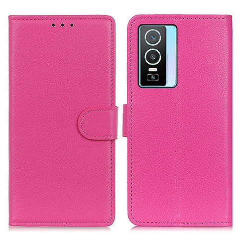 Funda de Cuero Cartera con Soporte Carcasa A03D para Vivo Y74s 5G Morado