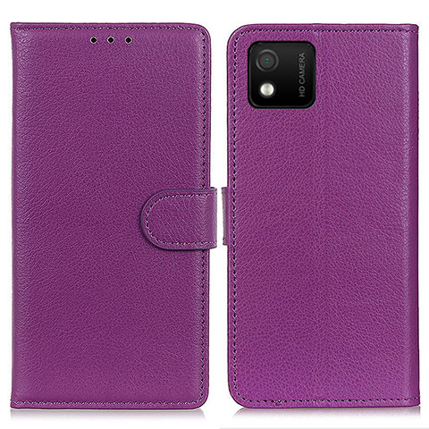 Funda de Cuero Cartera con Soporte Carcasa A03D para Wiko Y52 Morado