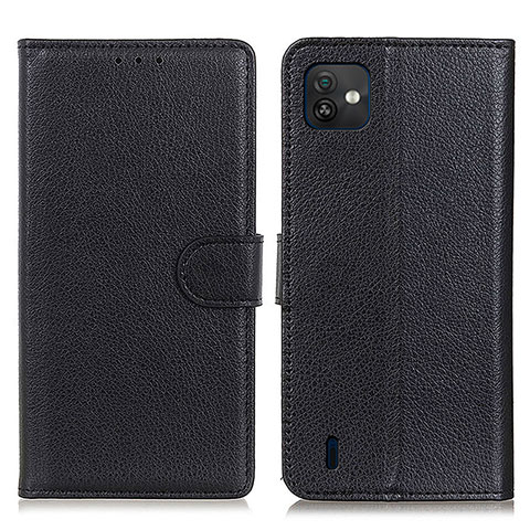 Funda de Cuero Cartera con Soporte Carcasa A03D para Wiko Y82 Negro