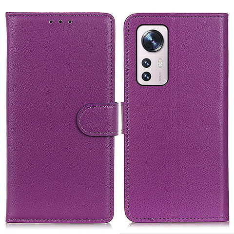 Funda de Cuero Cartera con Soporte Carcasa A03D para Xiaomi Mi 12 5G Morado