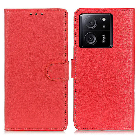 Funda de Cuero Cartera con Soporte Carcasa A03D para Xiaomi Mi 13T 5G Rojo