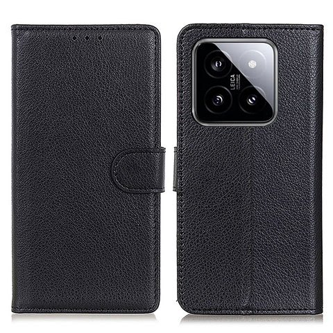 Funda de Cuero Cartera con Soporte Carcasa A03D para Xiaomi Mi 14 Pro 5G Negro