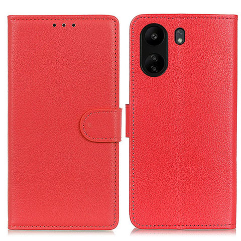 Funda de Cuero Cartera con Soporte Carcasa A03D para Xiaomi Poco C65 Rojo