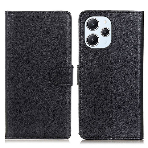 Funda de Cuero Cartera con Soporte Carcasa A03D para Xiaomi Redmi 12 4G Negro