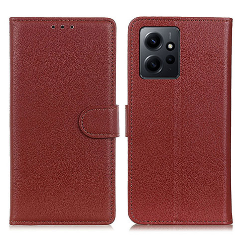 Funda de Cuero Cartera con Soporte Carcasa A03D para Xiaomi Redmi Note 12 4G Marron