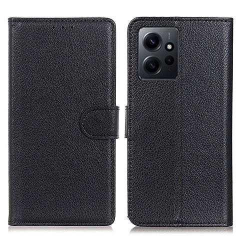 Funda de Cuero Cartera con Soporte Carcasa A03D para Xiaomi Redmi Note 12 4G Negro