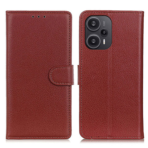 Funda de Cuero Cartera con Soporte Carcasa A03D para Xiaomi Redmi Note 12 Turbo 5G Marron