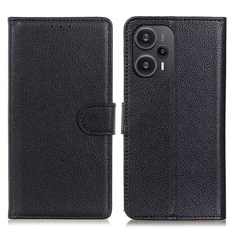 Funda de Cuero Cartera con Soporte Carcasa A03D para Xiaomi Redmi Note 12 Turbo 5G Negro