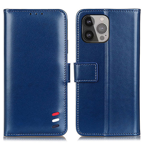 Funda de Cuero Cartera con Soporte Carcasa A04 para Apple iPhone 13 Pro Max Azul