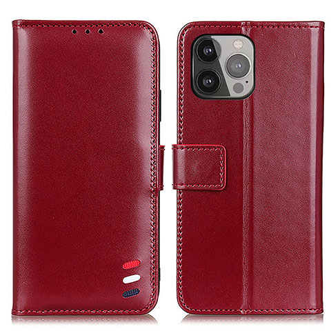 Funda de Cuero Cartera con Soporte Carcasa A04 para Apple iPhone 14 Pro Max Rojo