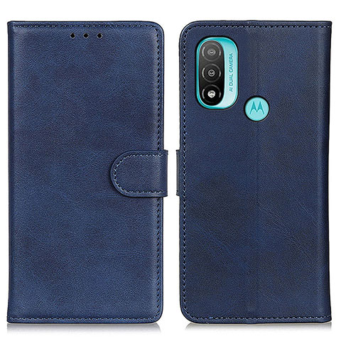 Funda de Cuero Cartera con Soporte Carcasa A04D para Motorola Moto E20 Azul