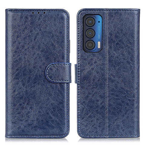 Funda de Cuero Cartera con Soporte Carcasa A04D para Motorola Moto Edge (2021) 5G Azul