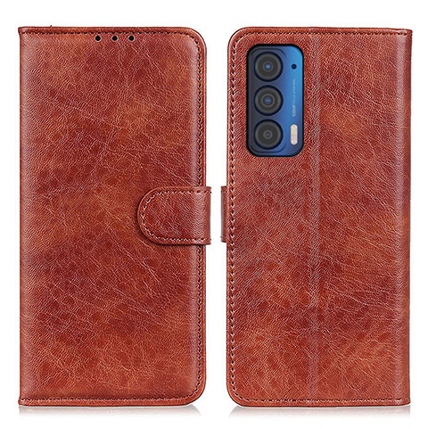 Funda de Cuero Cartera con Soporte Carcasa A04D para Motorola Moto Edge (2021) 5G Marron