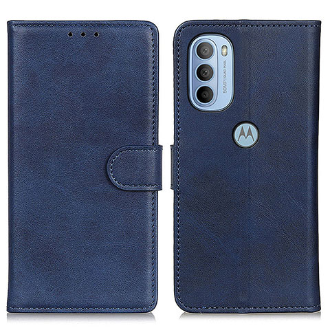 Funda de Cuero Cartera con Soporte Carcasa A04D para Motorola Moto G31 Azul