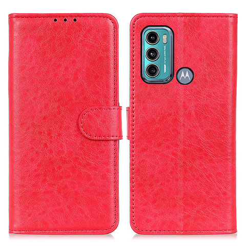 Funda de Cuero Cartera con Soporte Carcasa A04D para Motorola Moto G40 Fusion Rojo