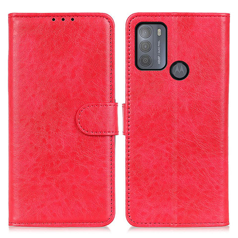 Funda de Cuero Cartera con Soporte Carcasa A04D para Motorola Moto G50 Rojo