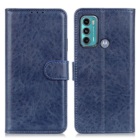 Funda de Cuero Cartera con Soporte Carcasa A04D para Motorola Moto G60 Azul