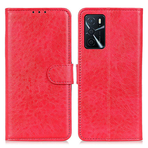 Funda de Cuero Cartera con Soporte Carcasa A04D para Oppo A16 Rojo