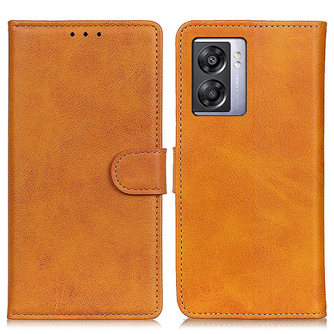 Funda de Cuero Cartera con Soporte Carcasa A04D para Oppo A77 5G Marron