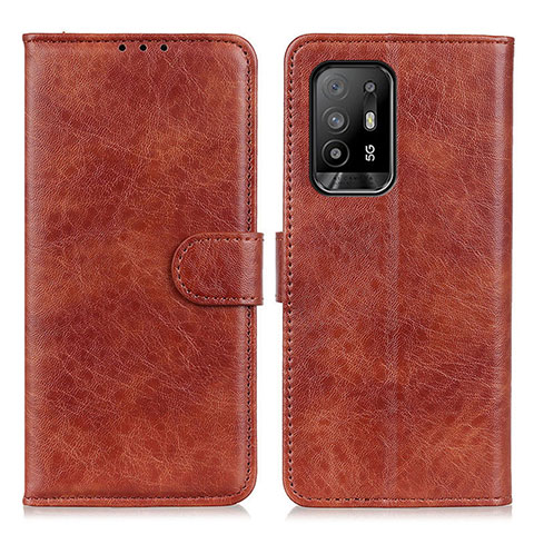 Funda de Cuero Cartera con Soporte Carcasa A04D para Oppo A94 5G Marron