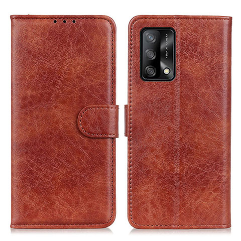 Funda de Cuero Cartera con Soporte Carcasa A04D para Oppo F19 Marron