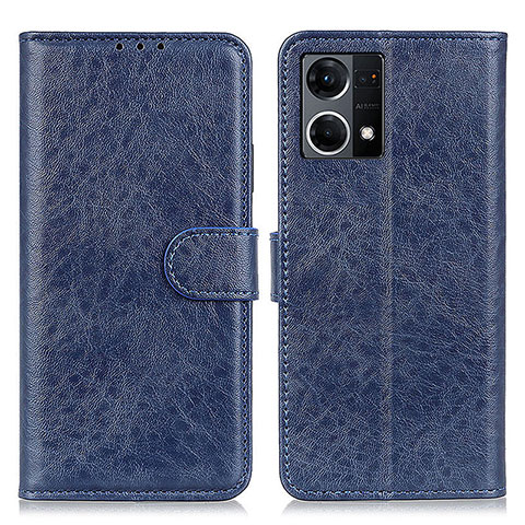 Funda de Cuero Cartera con Soporte Carcasa A04D para Oppo F21 Pro 4G Azul