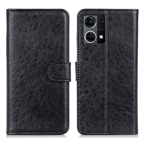 Funda de Cuero Cartera con Soporte Carcasa A04D para Oppo F21 Pro 4G Negro