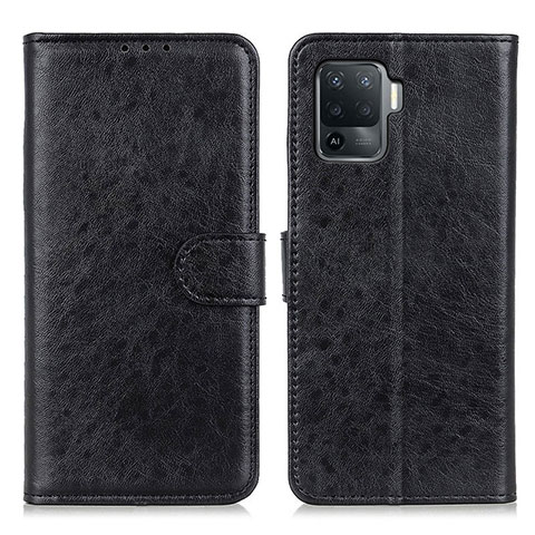 Funda de Cuero Cartera con Soporte Carcasa A04D para Oppo Reno5 Lite Negro