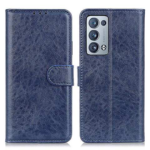 Funda de Cuero Cartera con Soporte Carcasa A04D para Oppo Reno6 Pro 5G Azul