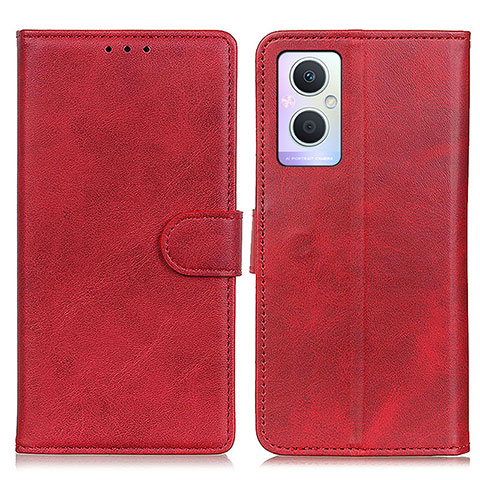 Funda de Cuero Cartera con Soporte Carcasa A04D para Oppo Reno7 Lite 5G Rojo