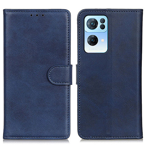 Funda de Cuero Cartera con Soporte Carcasa A04D para Oppo Reno7 Pro 5G Azul