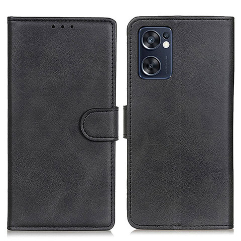 Funda de Cuero Cartera con Soporte Carcasa A04D para Oppo Reno7 SE 5G Negro