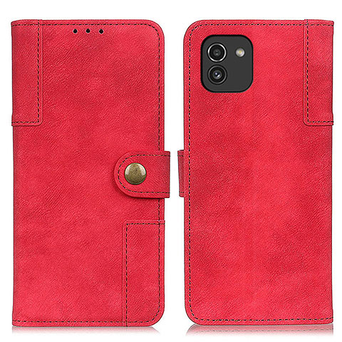 Funda de Cuero Cartera con Soporte Carcasa A04D para Samsung Galaxy A03 Rojo