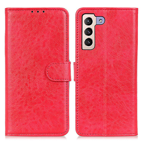 Funda de Cuero Cartera con Soporte Carcasa A04D para Samsung Galaxy S21 FE 5G Rojo