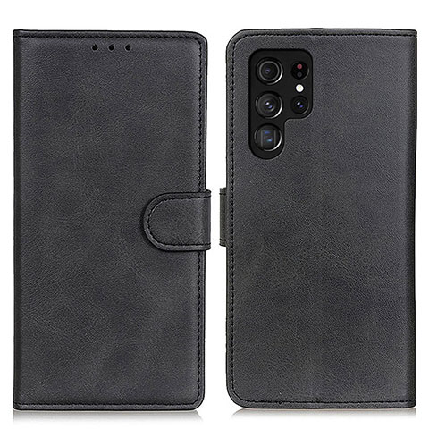 Funda de Cuero Cartera con Soporte Carcasa A04D para Samsung Galaxy S22 Ultra 5G Negro