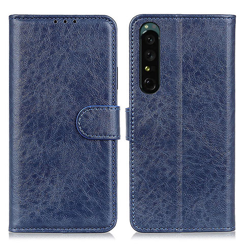 Funda de Cuero Cartera con Soporte Carcasa A04D para Sony Xperia 1 IV SO-51C Azul