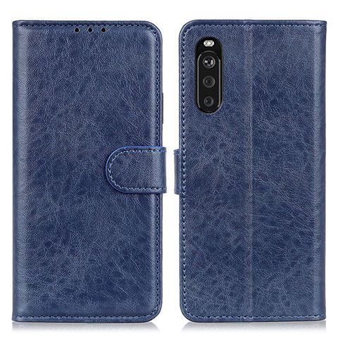 Funda de Cuero Cartera con Soporte Carcasa A04D para Sony Xperia 10 III Lite Azul