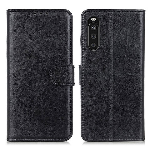 Funda de Cuero Cartera con Soporte Carcasa A04D para Sony Xperia 10 III Lite Negro