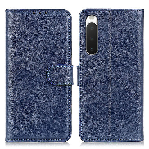 Funda de Cuero Cartera con Soporte Carcasa A04D para Sony Xperia 10 IV SO-52C Azul