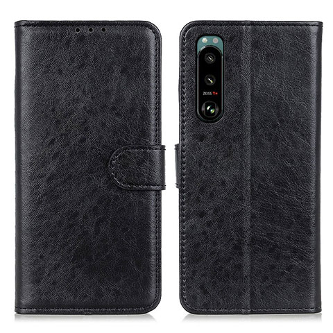 Funda de Cuero Cartera con Soporte Carcasa A04D para Sony Xperia 5 III Negro