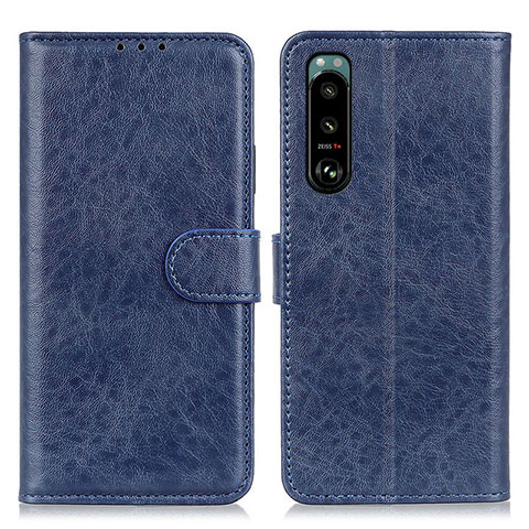 Funda de Cuero Cartera con Soporte Carcasa A04D para Sony Xperia 5 III SO-53B Azul