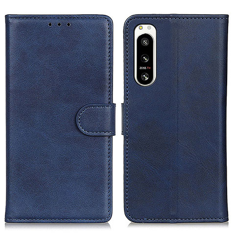 Funda de Cuero Cartera con Soporte Carcasa A04D para Sony Xperia 5 IV Azul