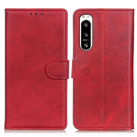 Funda de Cuero Cartera con Soporte Carcasa A04D para Sony Xperia 5 IV Rojo