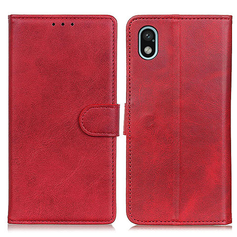 Funda de Cuero Cartera con Soporte Carcasa A04D para Sony Xperia Ace III SO-53C Rojo